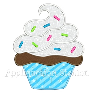 Cupcake Swirl with Sprinkles Applique Machine Embroidery Design dessert cake birthday party INSTANT DOWNLOAD