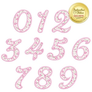 BX Script Numbers Set Applique Machine Embroidery Design Cursive One ...