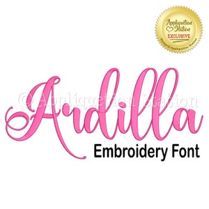 Alphabet Ardilla police broderie machine BX Design script calligraphie cursive lettrage nom monogramme TÉLÉCHARGEMENT IMMÉDIAT
