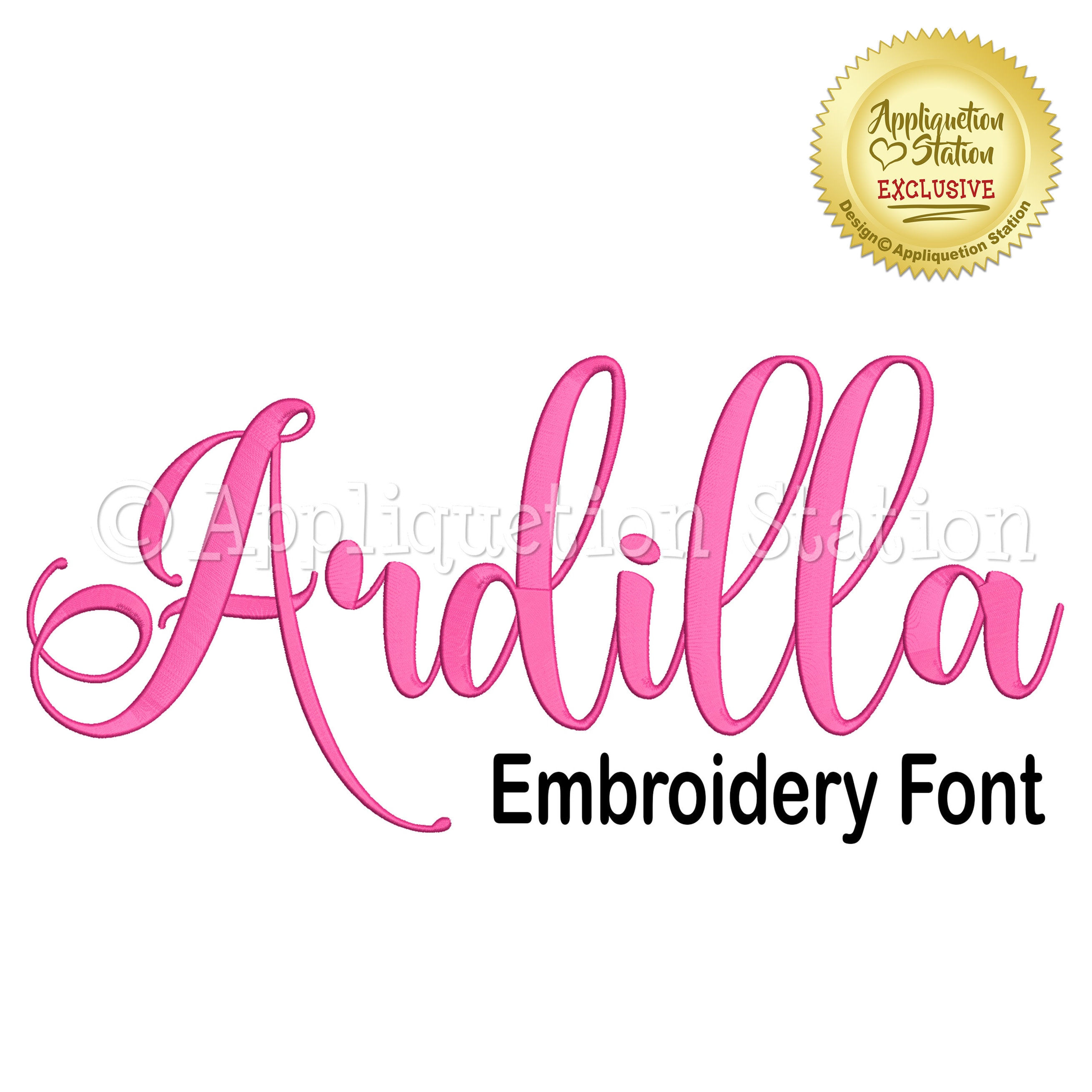 BX Font Machine Embroidery Ardilla Alphabet Design Script