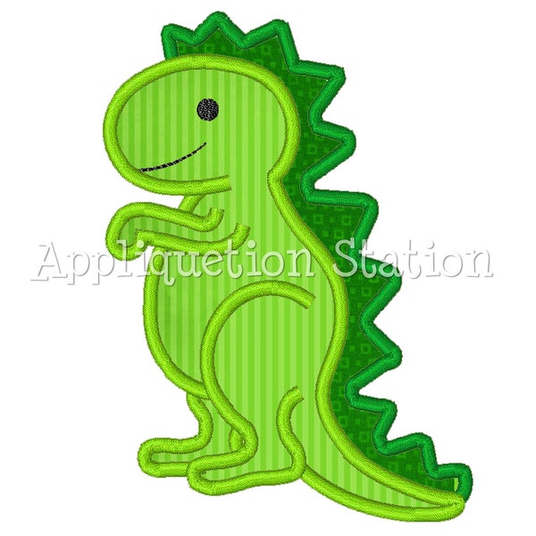 Applique Dinosaur T-Rex Machine Embroidery Design Cute Boys Pattern Green INSTANT DOWNLOAD