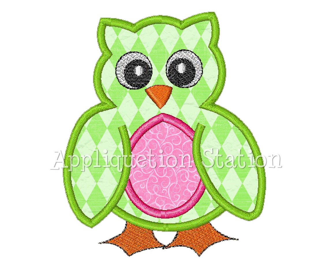 Baby Owl Applique Machine Embroidery Design Pattern Girl Etsy