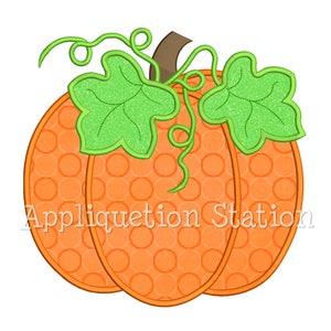 Harvest Pumpkin Applique Machine Embroidery Design fall thanksgiving INSTANT DOWNLOAD