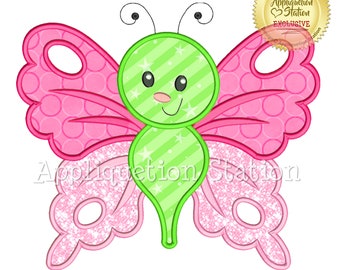 Lindo diseño de bordado a máquina de mariposa Bugzee Fancy #6 para bebé niño/niña insecto bicho DESCARGA INSTANTÁNEA