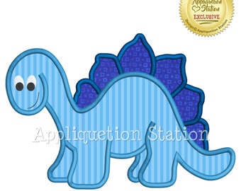 Applique Dinosaur Machine Embroidery Design Cute Boys Pattern Blue INSTANT DOWNLOAD