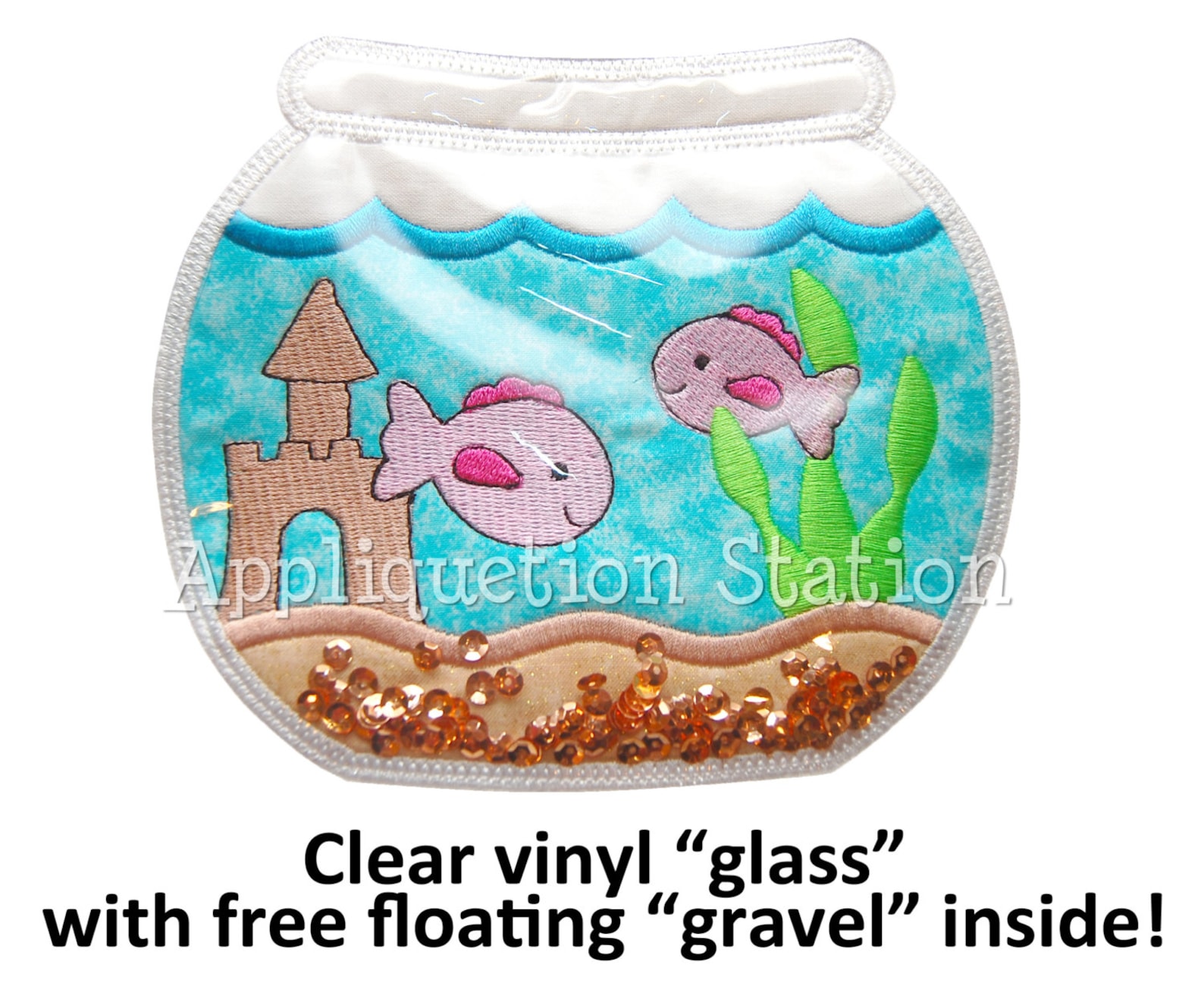 In the Hoop - 3D VINYL Fish Bowl Globe Applique Machine Embroidery ...