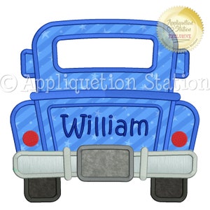Pickup Truck Trunk Applique Machine Embroidery Design Back End Initials Monogram Name INSTANT DOWNLOAD