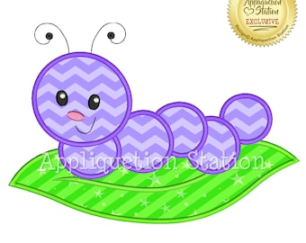 Cute Bugzee Caterpillar 1 color Applique Machine Embroidery Design boy/girl baby insect bug worm  INSTANT DOWNLOAD