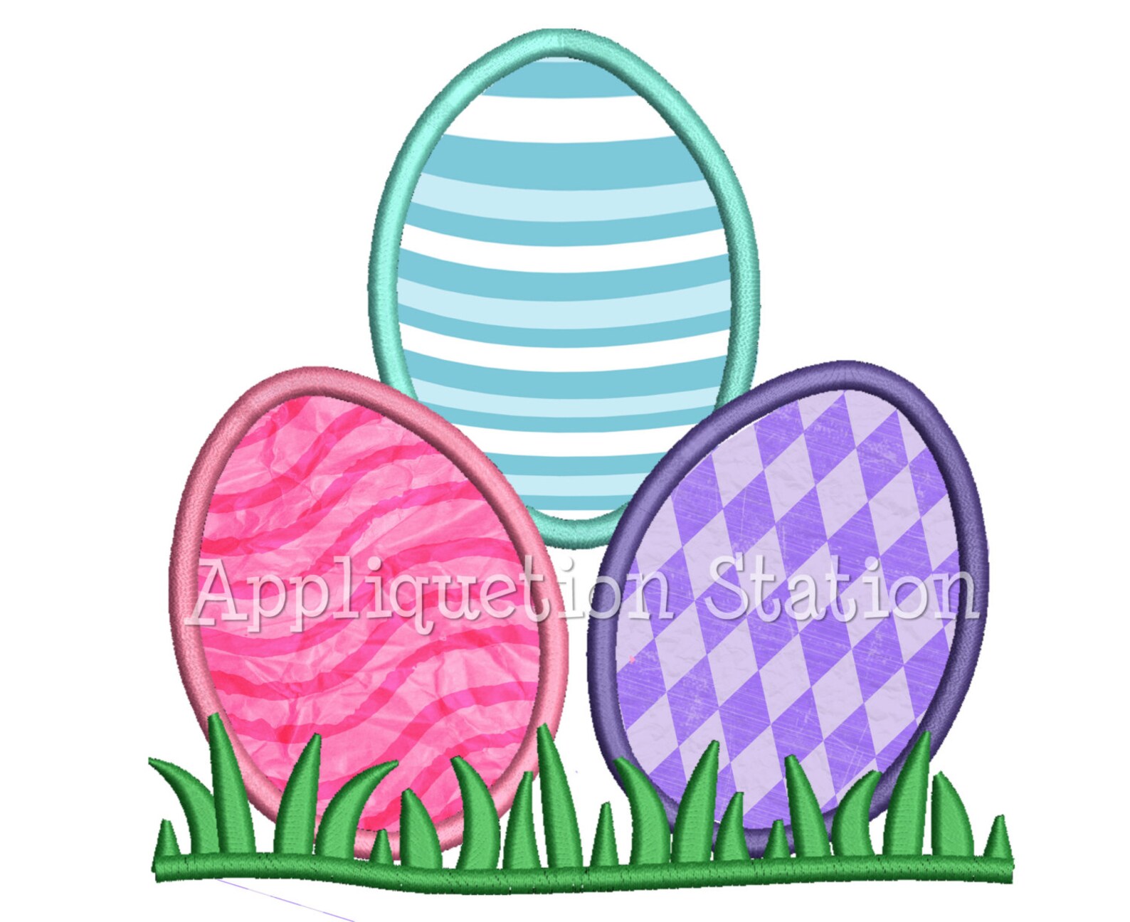 Easter Egg Stack Applique Machine Embroidery Design Pattern Painted ...