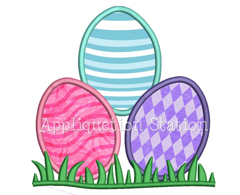 Easter Egg Stack Applique Machine Embroidery Design Pattern Painted ...