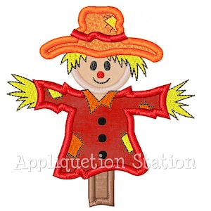 Scarecrow Applique Machine Embroidery Design orange harvest thanksgiving Fall INSTANT DOWNLOAD