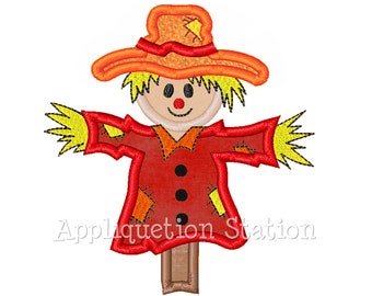 Scarecrow Applique Machine Embroidery Design orange harvest thanksgiving Fall INSTANT DOWNLOAD