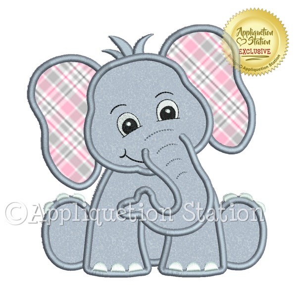 Applique Elephant Machine Embroidery Design Zoo Baby Jungle Boy Girl Cute Safari animal INSTANT DOWNLOAD