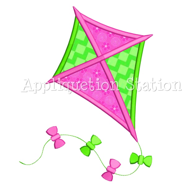 Kite Applique Machine Embroidery Design baby boy/girl INSTANT DOWNLOAD