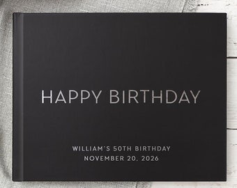 Personalized Birthday Book Any Age Birthday Scrapbook, Guest Book or Photo Album Gift, 18th 21st 30th 40th 50th 60th 70th 80th