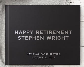 Retirement Guest Book for Retirement Party, Custom Photo Album Well Wishes Signature Book for Leaving Party
