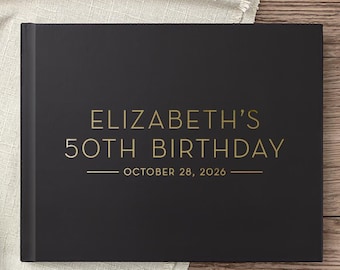Birthday Guest Book, 50th Guest Book, Birthday Letters Book, Personalized Back Message, 21st 30th 40th 60th 70th Party Gift