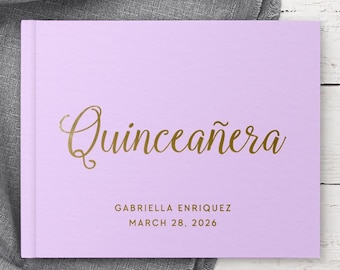 Quinceañera Guest book, Personalized Quince Album, Notebook Well Wishes for Mis Quince 15th Birthday, Color Choices
