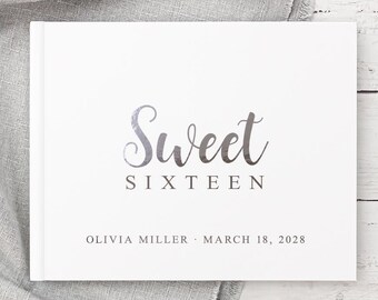 Sweet Sixteen Guest Book Sweet 16 Album, Personalized Guest Book Instant Photo Booth Album for 16th Birthday Party