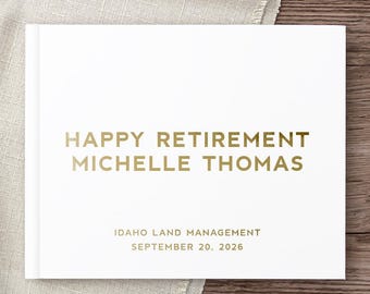 Retirement Guest Book for Retirement Party Gift Idea, Custom Photo Album Well Wishes for Happy Retirement Guestbook