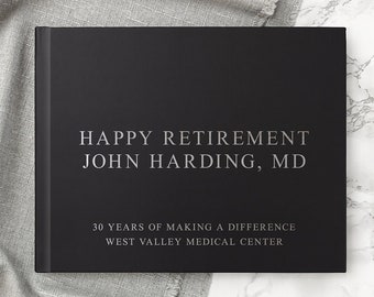 Retirement Book for Retirement Party, Congratulations on Retiring Custom Photo Album Guest Book with Foil