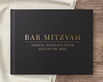 Libro de visitas de Bar Mitzvah Idea de regalo de Bar Mitzvah para celebración judía, Libro de visitas de Bat Mitzvah Libro de inicio de sesión para álbum de fotos de fiesta