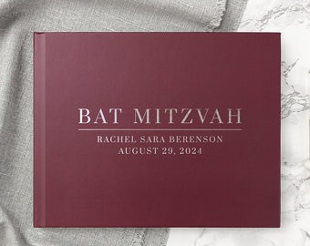 Bat Mitzvah Guest Book Bat Mitzvah Sign in Book Álbum de fotos personalizado para la celebración de Bat o Bar Mitzvah