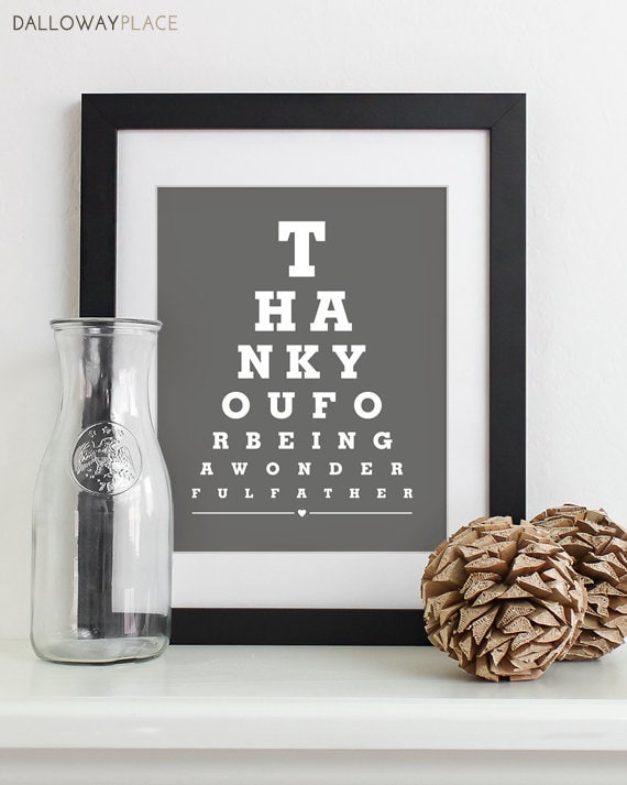 Fathers Day Gift For Dad Art Print Eye Chart Quote Art Etsy