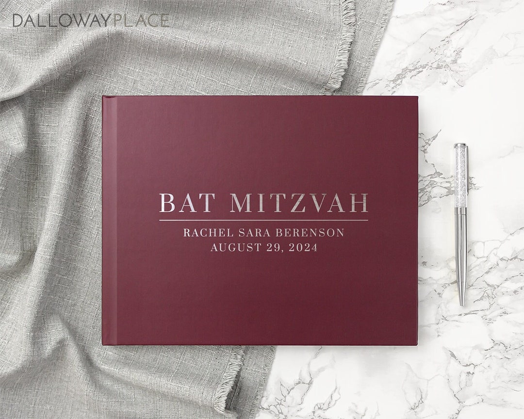 Bat Mitzvah Guest Book Bat Mitzvah Sign in Book Personalized Photo ...