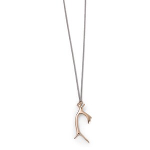 Collier Panache de caribou en bronze / Bronze caribou antler image 2