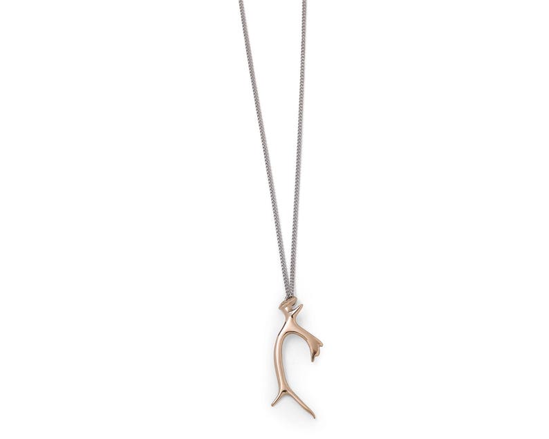 Collier Panache de caribou en bronze / Bronze caribou antler image 2