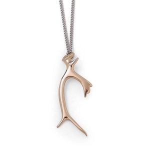 Collier Panache de caribou en bronze / Bronze caribou antler image 1