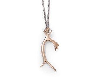 Collier Panache de caribou en bronce / Asta de caribú de bronce
