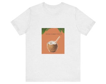 T-shirt med kokosnötsillustration | tropisk sommartröja