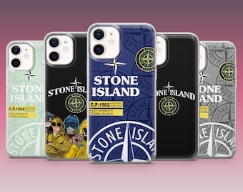 Custodia per telefono Stone Island, stile streetwear, cover alla moda per iPhone 17Pro, 16, 15, 14, 13, 12, Samsung S25, S24, S23Fe, S22, A16, A26 Pixel 10, 9Pro
