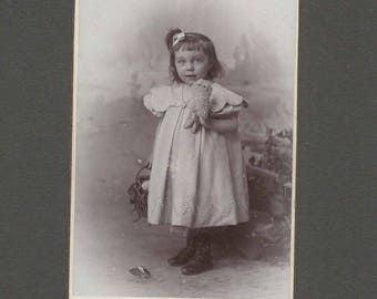 CDV of a Little Girl with Her Stuffed Toy