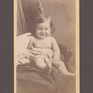 CDV of a Cute Baby Wearing Nothing but a Smile