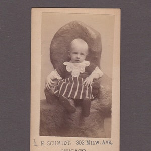 CDV of a Child in an Odd Stone Chair
