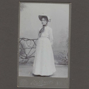 Swedish CDV of a Beautifully Dressed Woman in White