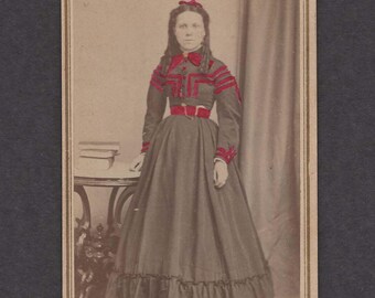 Unusually Tinted CDV of a Nicely Dressed Young Woman