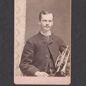 CDV of a Musician and His Cornet