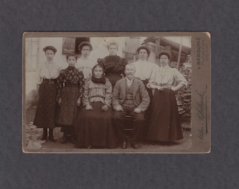 Czech Cabinet Card of a Family of Eight
