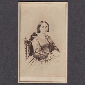 Early Edouart CDV of a Well-Dressed Woman in a Snood