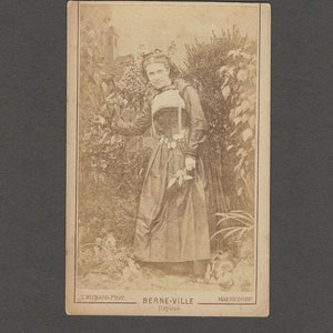 Swiss CDV of a Young Woman in a Garden ~ Costume