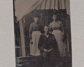 Tintype of Two Ladies in Aprons ~ Maids