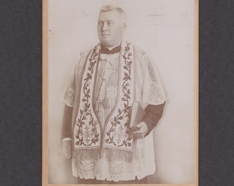 Cabinet Card of a Catholic Priest in His Vestments