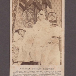 Comic CDV ~ Caudle’s Curtain Lectures ~ Cork Whiskers
