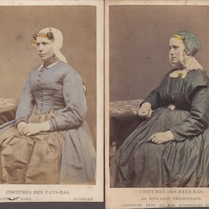 Paar getinte CDV's ~ De kostuums van Nederland