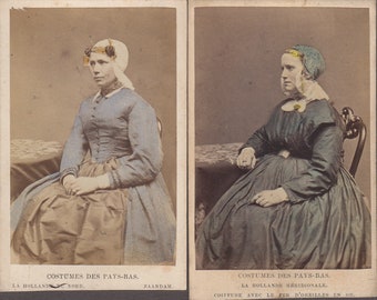 Pair of Tinted CDVs ~ The Costumes of The Netherlands