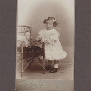 CDV of a Little Girl and Her Stuffed Animal Toy